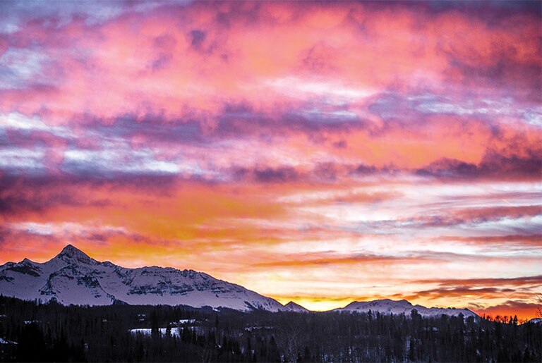 Sunset Pink Mountain Range